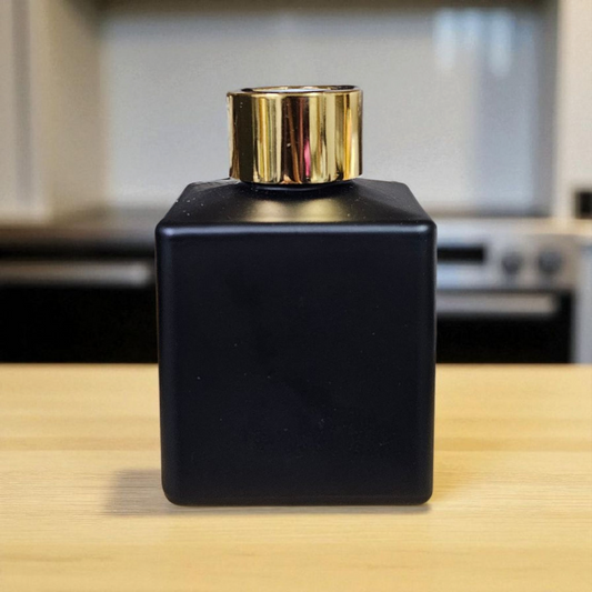 100ml Matte Black Diffuser Jar with Gold Lid