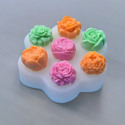 7 Cavity Mixed Rose Flower Mould