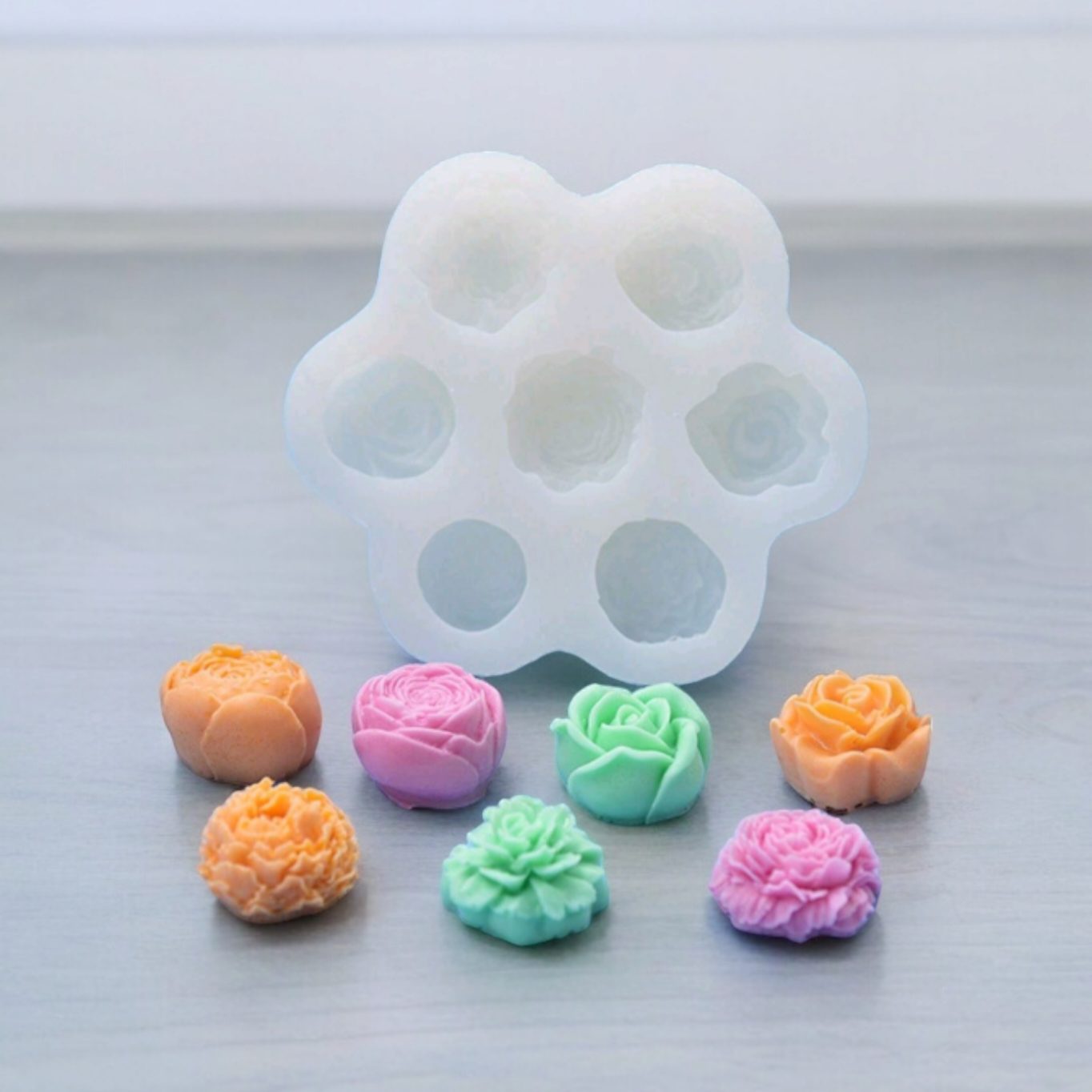 7 Cavity Mixed Rose Flower Mould