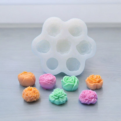 7 Cavity Mixed Rose Flower Mould