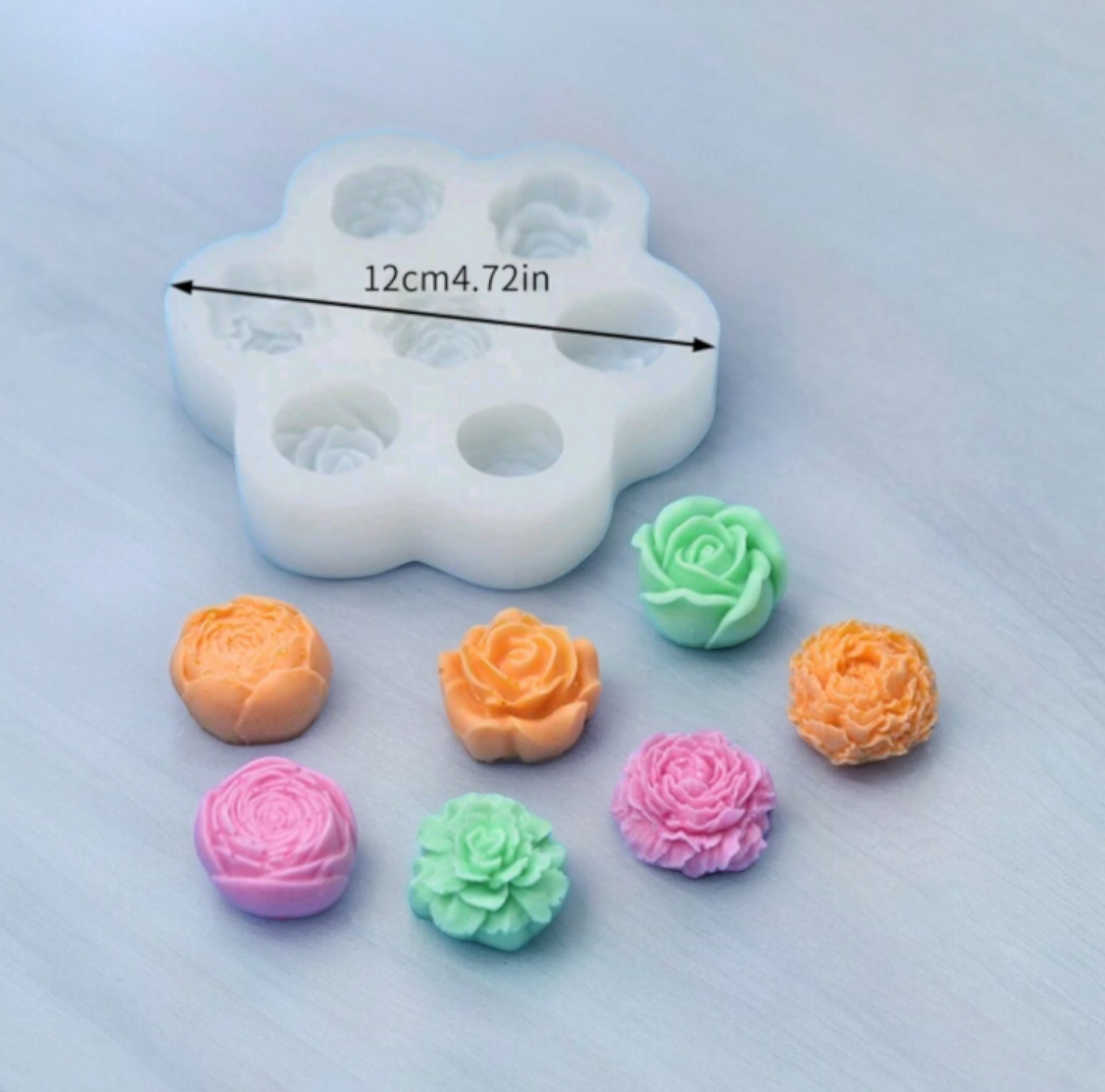 7 Cavity Mixed Rose Flower Mould