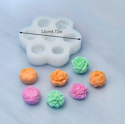 7 Cavity Mixed Rose Flower Mould