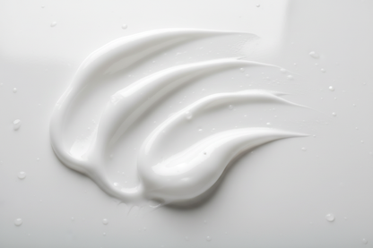 white hair conditioner slathered on a surface